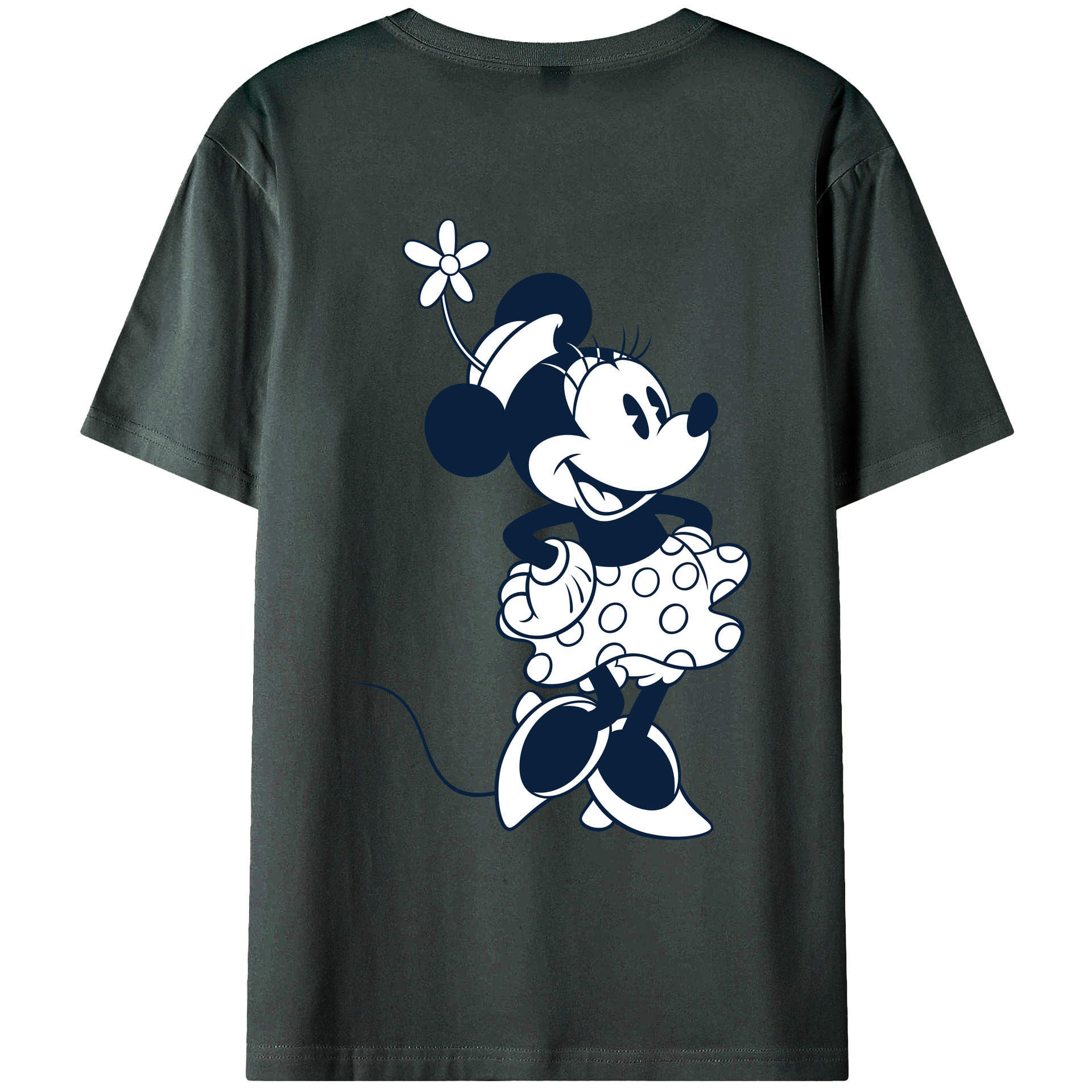 ミッキーマウス Mickey Mouse 綿100％ メンズ半袖Tシャツ（バックプリント） 通気性